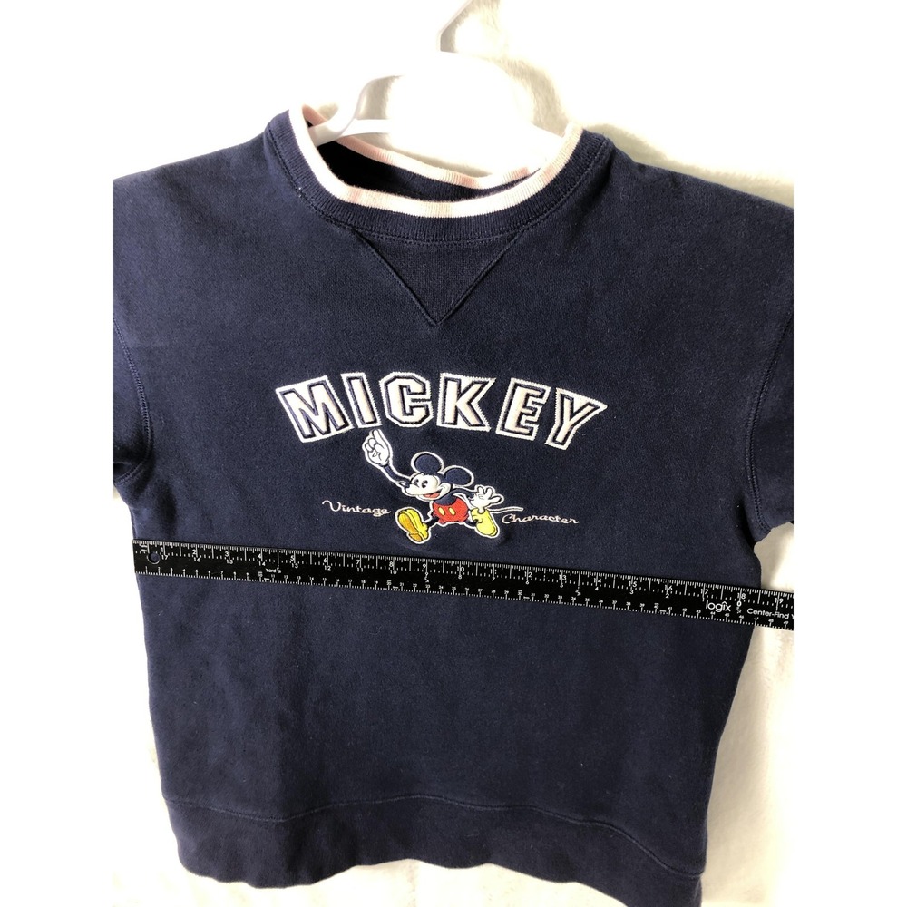 Disney Mickey Mouse Sweatshirt Adult Small Navy Blue Crewneck Graphic Pullover - Picture 6 of 8